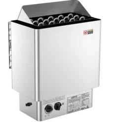 8KW Elektrisk Saunavarmer, Indbygget Kontrol, Rustfrit Stål, til 8-12 m³ HomeSpa, Effektiv Opvarmning, Energibesparende