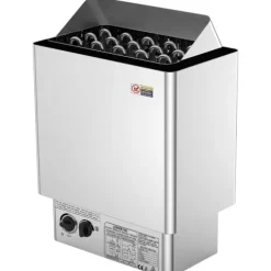 8KW Elektrisk Saunavarmer, Indbygget Kontrol, Rustfrit Stål, til 8-12 m³ HomeSpa, Effektiv Opvarmning, Energibesparende