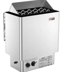 8KW Elektrisk Saunavarmer, Indbygget Kontrol, Rustfrit Stål, til 8-12 m³ HomeSpa, Effektiv Opvarmning, Energibesparende