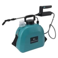 8L elektrisk sprøjte skridsikkert håndtag 2000mAh batteridrevet sprøjte med skulderrem til husholdningsgrøn