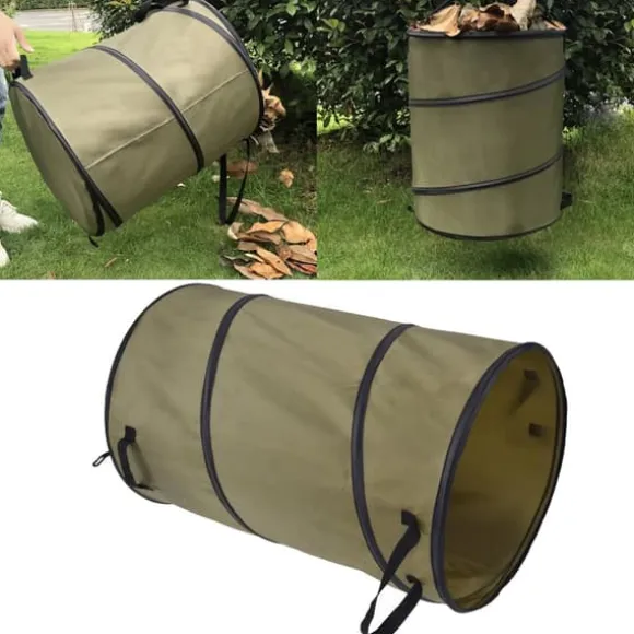113L hopfällbar papperskorg 30 gallon återvinning stor lövsoppåse med handtag för trädgårdscamping