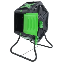 70L Kompostbeholder, Nem Side-Skydedørsadgang,Sort Grøn