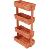 4-lags hævet havebed, holdbart fyrretræ, justerbar vandadgang,Orange