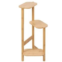 3-lags planteholder, bambusmateriale, pladsbesparende design, nem montering,Naturligt Træ