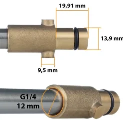 Lanse/adapter (1/4QRC-Gerni) Bajonet til tilslutning af tilbehør med 1/4