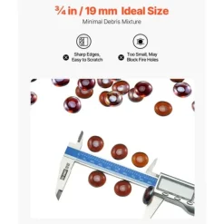 10LBS Ildglas 3/4-Tommer, Pejsglassten til Bålplads, Rich Amber Farve