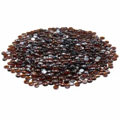 10LBS Ildglas 3/4-Tommer, Pejsglassten til Bålplads, Rich Amber Farve