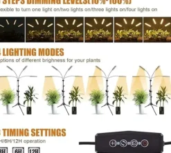 LED indendørs vækstlys – 420 fuldspektrede LED'er med justerbart stativ 40-160 cm, gulvlampe til dyrkningsplanter