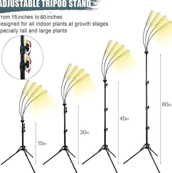 LED indendørs vækstlys – 420 fuldspektrede LED'er med justerbart stativ 40-160 cm, gulvlampe til dyrkningsplanter