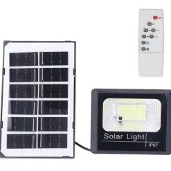 100LED Outdoor Solar Flood Light IP67 Vattentät Solar Vägglampa Fjärrkontroll Gatulampa för trädgård 40W