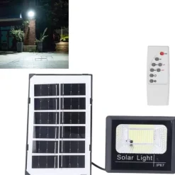 100LED Outdoor Solar Flood Light IP67 Vattentät Solar Vägglampa Fjärrkontroll Gatulampa för trädgård 40W