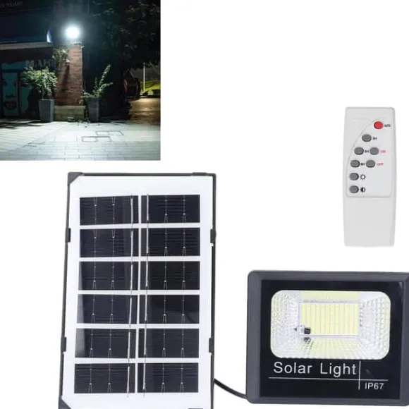 100LED Outdoor Solar Flood Light IP67 Vattentät Solar Vägglampa Fjärrkontroll Gatulampa för trädgård 40W