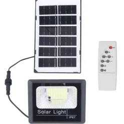 100LED Outdoor Solar Flood Light IP67 Vattentät Solar Vägglampa Fjärrkontroll Gatulampa för trädgård 40W