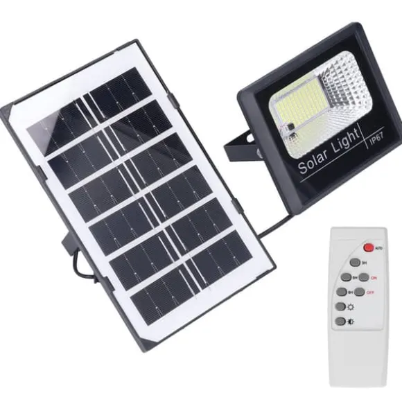 100LED Outdoor Solar Flood Light IP67 Vattentät Solar Vägglampa Fjärrkontroll Gatulampa för trädgård 40W