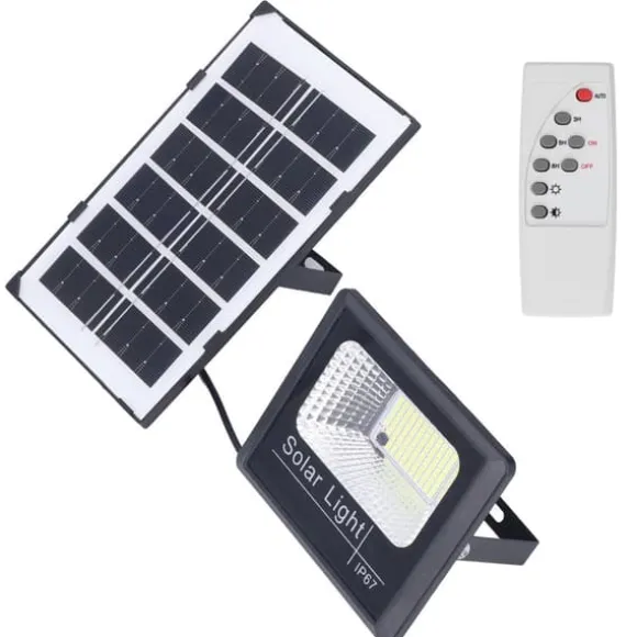 100LED Outdoor Solar Flood Light IP67 Vattentät Solar Vägglampa Fjärrkontroll Gatulampa för trädgård 40W