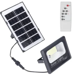 100LED Outdoor Solar Flood Light IP67 Vattentät Solar Vägglampa Fjärrkontroll Gatulampa för trädgård 40W