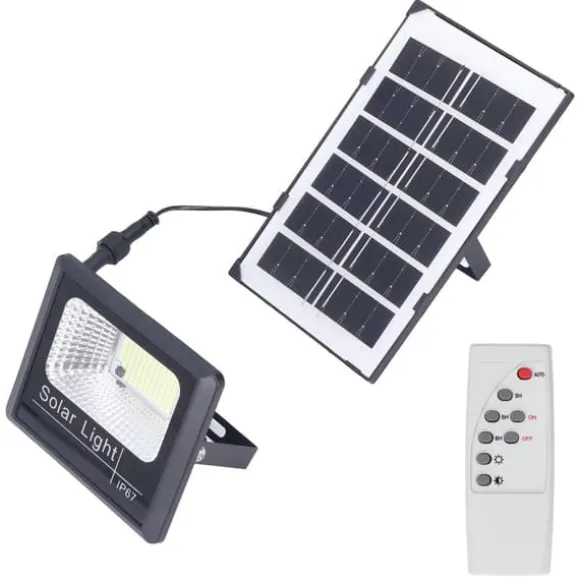 100LED Outdoor Solar Flood Light IP67 Vattentät Solar Vägglampa Fjärrkontroll Gatulampa för trädgård 40W