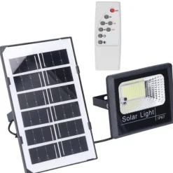 100LED Outdoor Solar Flood Light IP67 Vattentät Solar Vägglampa Fjärrkontroll Gatulampa för trädgård 40W