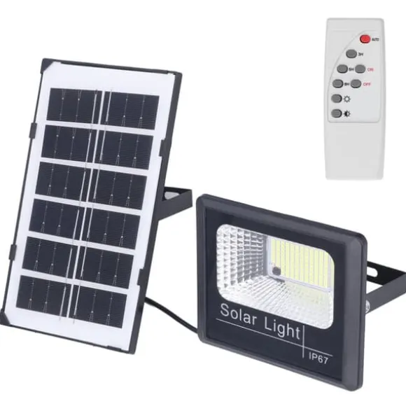 100LED Outdoor Solar Flood Light IP67 Vattentät Solar Vägglampa Fjärrkontroll Gatulampa för trädgård 40W