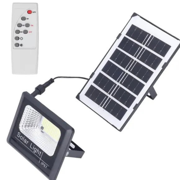 100LED Outdoor Solar Flood Light IP67 Vattentät Solar Vägglampa Fjärrkontroll Gatulampa för trädgård 40W