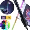 LED Piskelygte med Spiral Antenne 1 stk 3FT RGB, Fjernbetjening via App.
