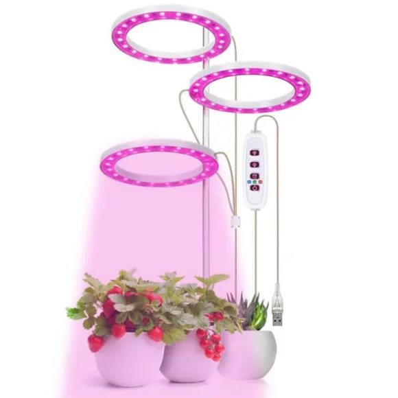 LED Plant Grow Light 5 dimbara lägen Timing USB LED-växtlampa för suckulenter krukväxter