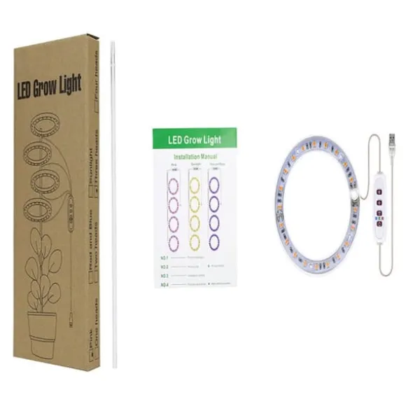 LED Plant Grow Light 5 dimbara lägen Timing USB LED-växtlampa för suckulenter krukväxter