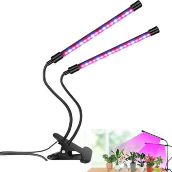 LED -plantebelysning - Dobbelt fuld spektrumplantelampe med klemme