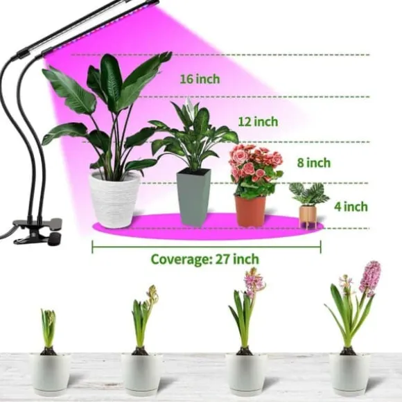 LED -plantebelysning - Dobbelt fuld spektrumplantelampe med klemme