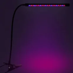LED plantevækstlampe 20 dioder TIMER 9W hjemmedyrkning med netadapter