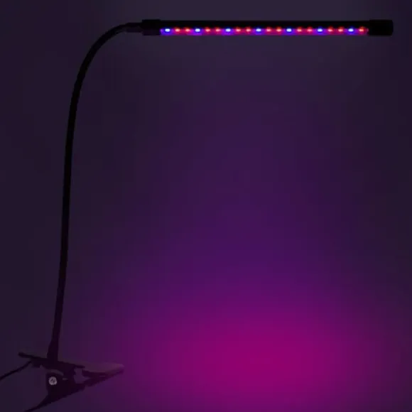 LED plantevækstlampe 20 dioder TIMER 9 W til hjemmedyrkning uden netadapter