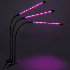 LED plantevækstlampe 60 dioder TIMER 24 W hjemmeplantedyrkning med netadapter