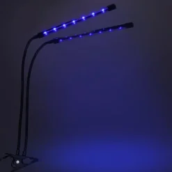 LED plantevækstlampe 40 dioder TIMER 15W hjemmedyrkning med netadapter