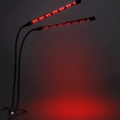 LED plantevækstlampe 40 dioder TIMER 15W hjemmedyrkning med netadapter