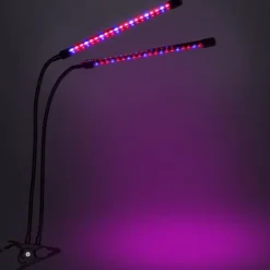 LED plantevækstlampe 40 dioder TIMER 15W hjemmedyrkning med netadapter