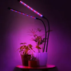 LED plantevækstlampe 40 dioder TIMER 15W hjemmedyrkning med netadapter