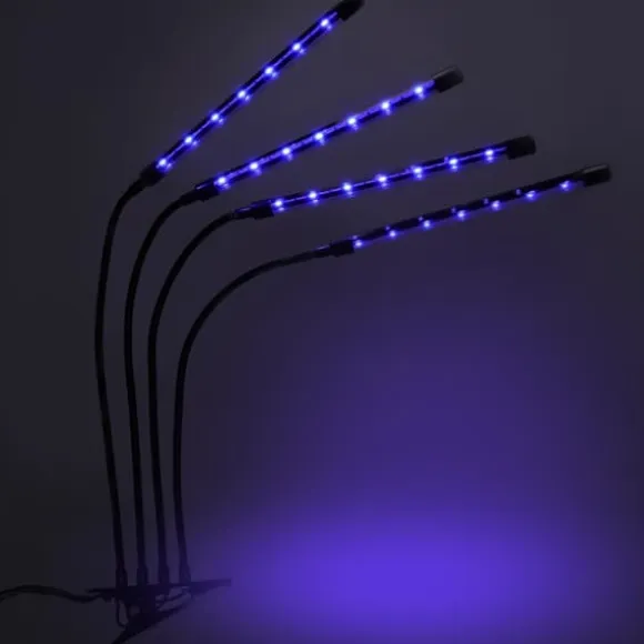 LED plantevækstlampe 80 dioder TIMER 25 W hjemmeplantedyrkning med netadapter
