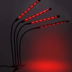 LED plantevækstlampe 80 dioder TIMER 25 W hjemmeplantedyrkning med netadapter