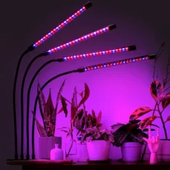 LED plantevækstlampe 80 dioder TIMER 25 W hjemmeplantedyrkning med netadapter