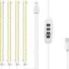 LED plantevækstlys - Fuldspektret LED-lys med timerfunktion til indendørs dyrkning, 4 stk. LED-strips, 33 cm