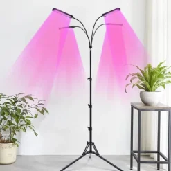 LED Plantevækstlys - Vækstlampe til Indendørs Planter - Fuldspektrum - 4 Hoveder med Klemstativ - 420 LED - 30 W - 10 Lysniveauer & 3 Timer - EU-stik | CDON