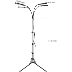 LED Plantevækstlys - Vækstlampe til Indendørs Planter - Fuldspektrum - 4 Hoveder med Klemstativ - 420 LED - 30 W - 10 Lysniveauer & 3 Timer - EU-stik | CDON