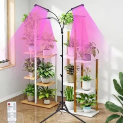 LED Plantevækstlys - Vækstlampe til Indendørs Planter - Fuldspektrum - 4 Hoveder med Klemstativ - 420 LED - 30 W - 10 Lysniveauer & 3 Timer - EU-stik | CDON