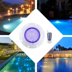 LED poollampe - Undervandslampe - 12 V AC - 10 W - 360 LED - 3600 lm - IP68 - 29,5 x 7 cm - Hvid