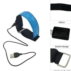 LED reflekterende armbånd - 4-pak - USB genopladelige - justerbare sikkerhedslys til udendørsaktiviteter