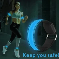 LED reflekterende armbånd - 4-pak - USB genopladelige - justerbare sikkerhedslys til udendørsaktiviteter