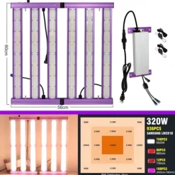 LED Vækstlys, Fuldt Spektrum, 6500K Farvetemperatur,320W