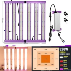 LED Vækstlys, Høj PPFD 240W/320W/480W, Dæmpbar med LM281B Chip,320W