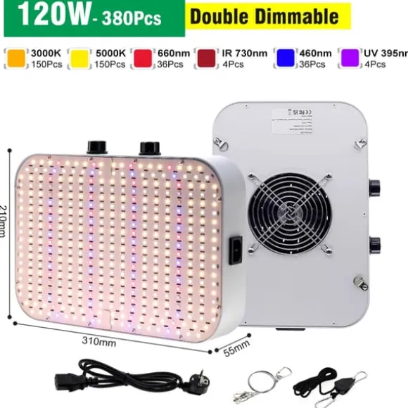 LED Vækstlys, Høj-Effektiv Design, Alsidigt Lysespektrum,120W