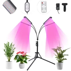 LED Vækstlys, 30W Effekt, 10 Dæmpbare Niveauer, Justerbar Tripod Højde